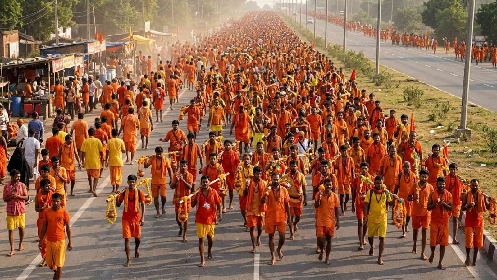 Shravan Kanwar Yatra saffron devotees Ganga water 12 Jyotirlinga in India – best time Shiva temples pilgrimage