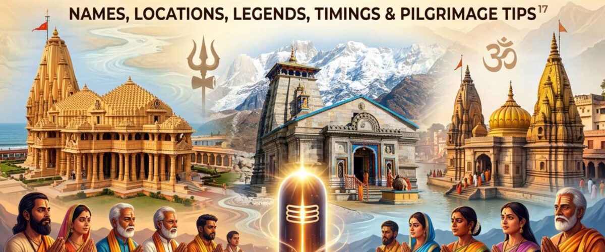 12 Jyotirlinga in India – Complete Guide: Names, Locations, History & Pilgrimage Tips
