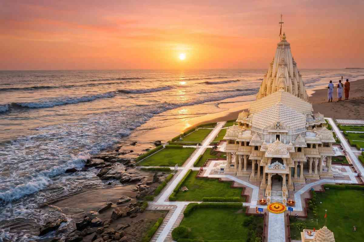 Somnath Jyotirlinga Gujarat 12 Jyotirlinga in India – first sacred Shiva temple Arabian Sea coast