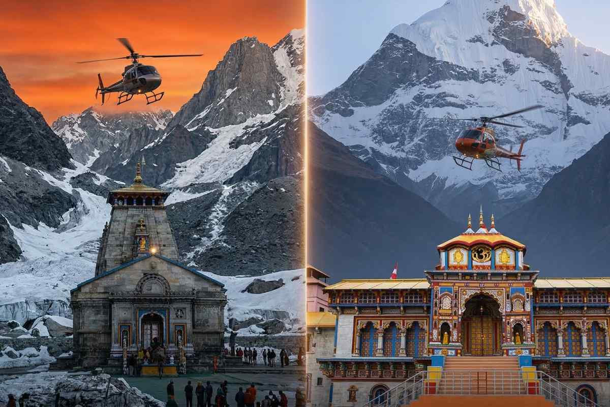 Do Dham helicopter yatra Kedarnath and Badrinath same day Dehradun – complete temple yatra booking guide 2026