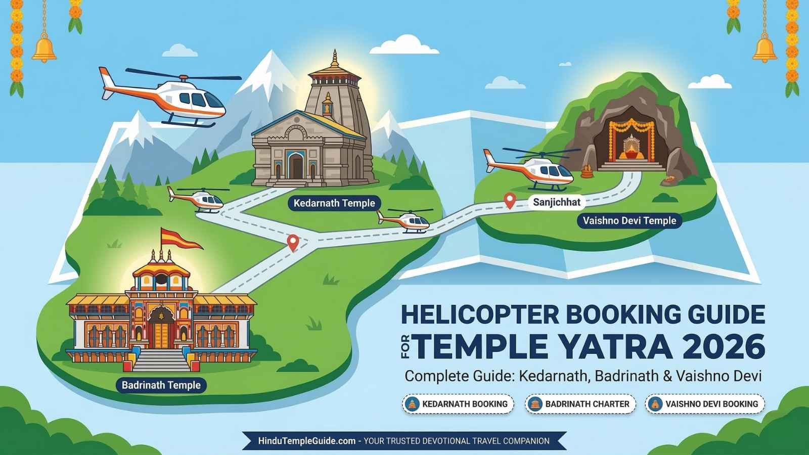 Helicopter Booking Guide for Temple Yatra 2026 – Kedarnath, Badrinath & Vaishno Devi Complete Guide