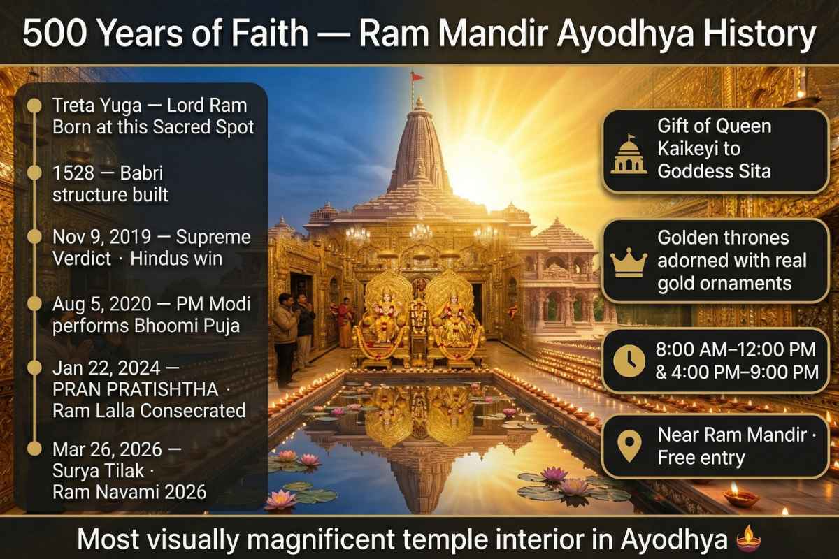 Ram Mandir Ayodhya Guide 2026 history Pran Pratishtha January 22 2024 Supreme Court verdict November 2019 Ram Janmabhoomi 500 year journey consecration.