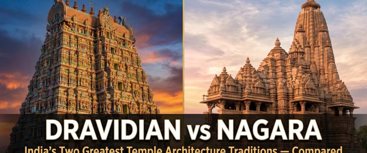 Dravidian vs Nagara Temple Architecture – Complete Comparison Guide with Examples 2026