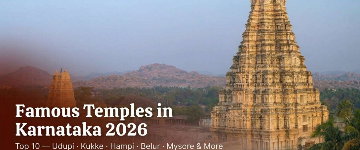 Famous Temples in Karnataka 2026 – Top 10 Complete Guide: Udupi, Kukke, Hampi, Belur, Mysore & More with Timings, Entry Fees & Weekend Circuits