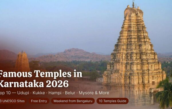 Famous Temples in Karnataka 2026 – Top 10 Complete Guide: Udupi, Kukke, Hampi, Belur, Mysore & More with Timings, Entry Fees & Weekend Circuits