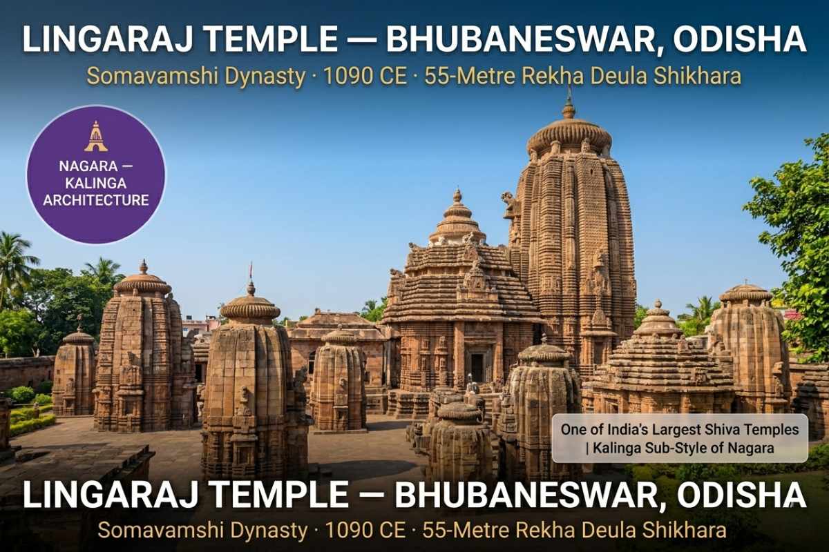 Lingaraj Temple Bhubaneswar Odisha 55-metre Kalinga Nagara Shikhara – Somavamshi dynasty one of India's largest Shiva temples