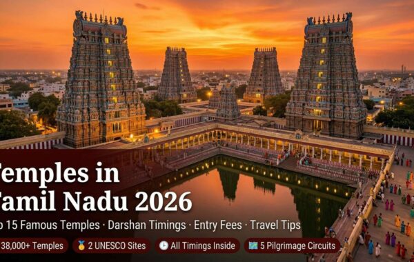 Temples in Tamil Nadu 2026 – Top 15 Famous Temples, Darshan Timings, Entry Fees & Travel Tips
